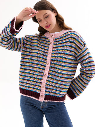 Cara & The Sky Clarisse Mini Striped Cardigan