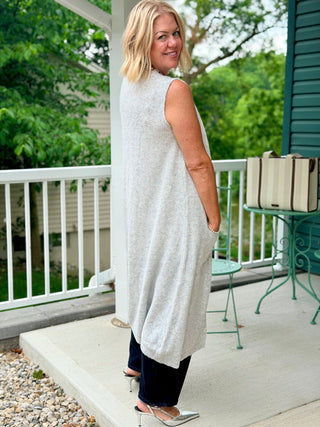 Echo Verde Duster Vest in Cloud White