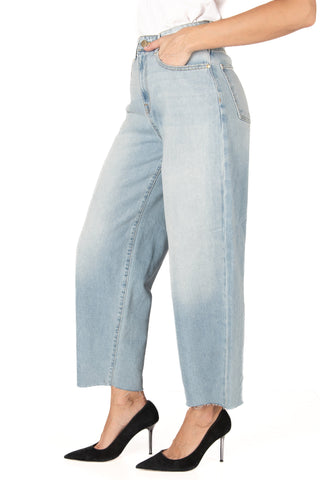 Fidelity Delilah Barrel Jean in Angel Blue