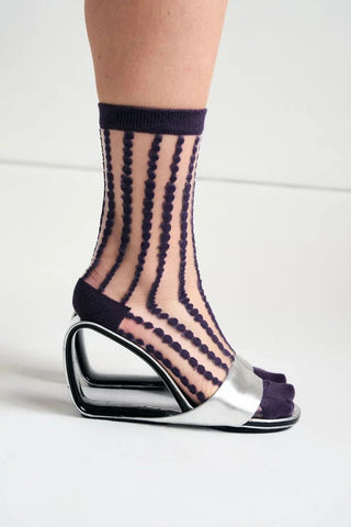 Unified Sheer Bubbles Socks in Plum