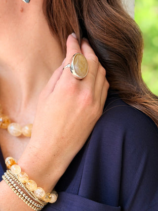 Pilgrim Still Ring in Silver & Yellow