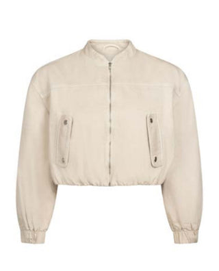 Yoga Denim Bubble Denim Jacket in Almond