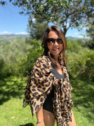 Joseph Tassoni Leopard Silk Butterfly Kimono