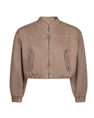 Yoga Denim Bubble Denim Jacket in Mocha