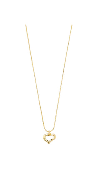 Pilgrim Iris Gold Heart Necklace