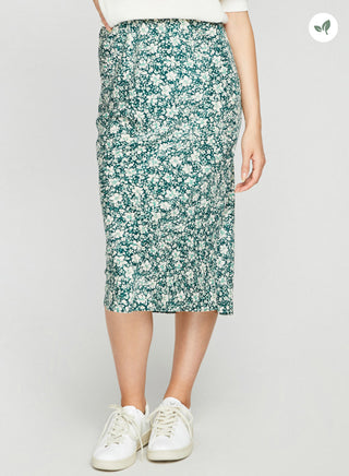 Florentine Skirt in Green Palm Ditsy
