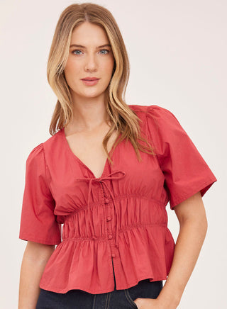Gentle Fawn Washed Cranberry Iona Top