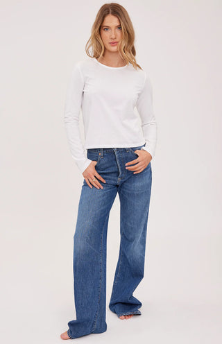 Gentle Fawn Claudia Long Sleeve White Tee