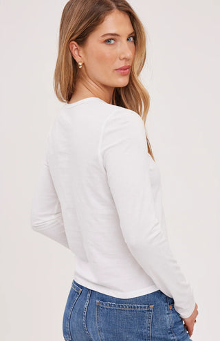 Gentle Fawn Claudia Long Sleeve White Tee