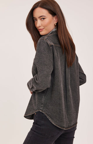 Gentle Fawn Griffin Black Washed Denim Snap-Front Shirt