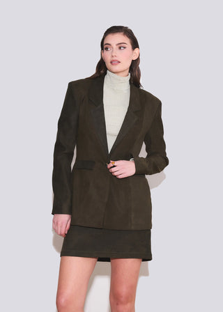 Hilary MacMillan Olive "Suede" Blazer