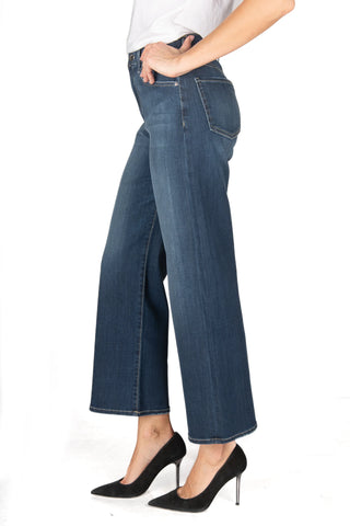 Fidelity Hyacinth Crop Mid-Wide Jean in Epic Blue