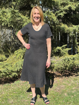 Pistache Bias Cut Linen Dress