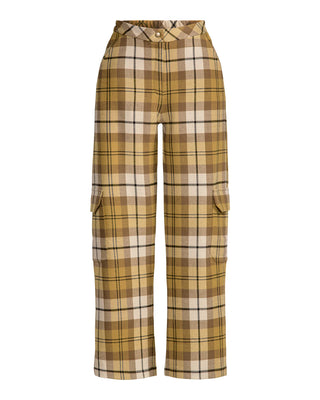 Hilary MacMillan Olive Oil Plaid Cargo Pant