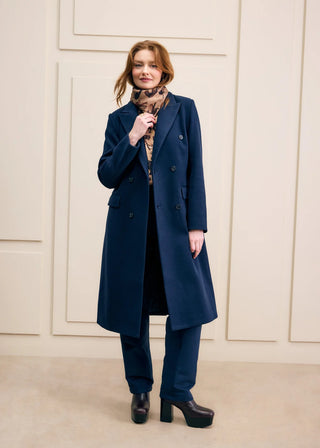 Hilary MacMillan Navy Peacoat with Scarf
