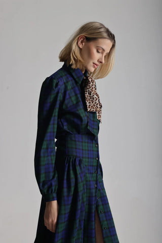 Lele de Baltzac Zoe Navy Tartan Blouse