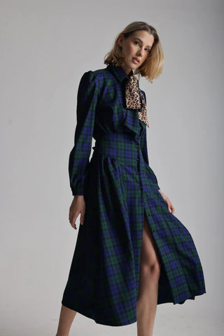 Lele de Baltzac Zoe Navy Tartan Blouse