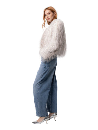 Freed The Anna Coat in Cream Ostrich