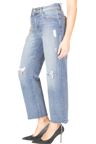 Fidelity Rayne Straight Crop Distressed Jean