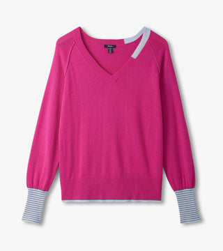 Hatley Cary Pink Lagoon V-neck Sweater