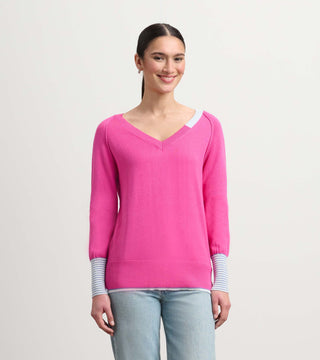 Hatley Cary Pink Lagoon V-neck Sweater