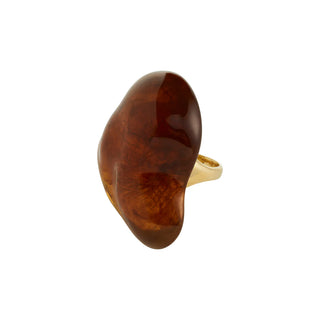 Pilgrim Lian Brown/Gold Plated Statement Ring