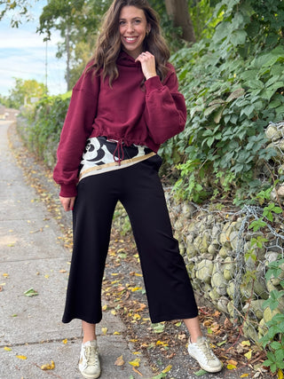 Pistache Ponte Pull-On Wide Crop Trouser