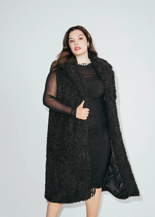 Hilary MacMillan Shearling Vest in Black