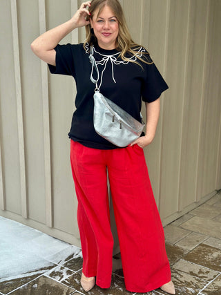 Eliza Faulkner Romy Red Linen Pant