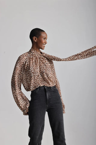 Lele de Baltzac Globe Leopard Blouse