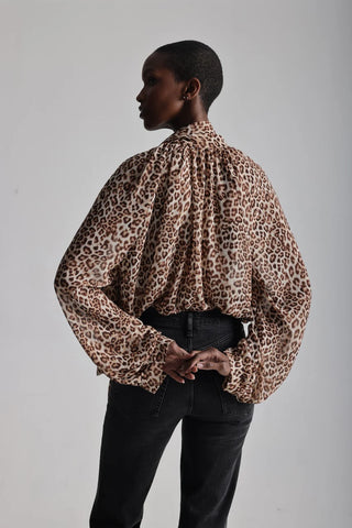 Lele de Baltzac Globe Leopard Blouse