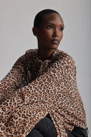 Lele de Baltzac Globe Leopard Blouse