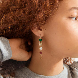 Pilgrim Sense Asymmetrical Semi Precious Earrings