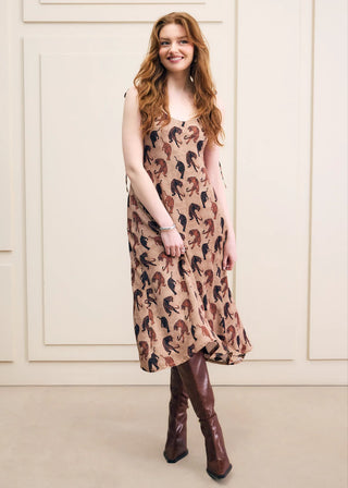 Hilary MacMillan Tiger Print Midi Dress