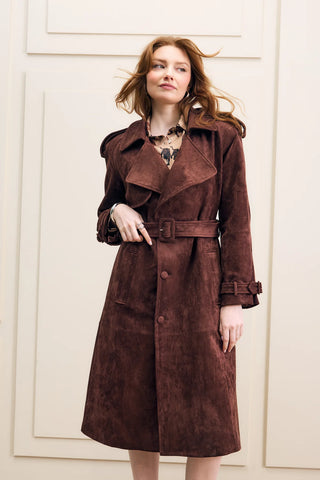 Hilary MacMillan Brown Suede Trench