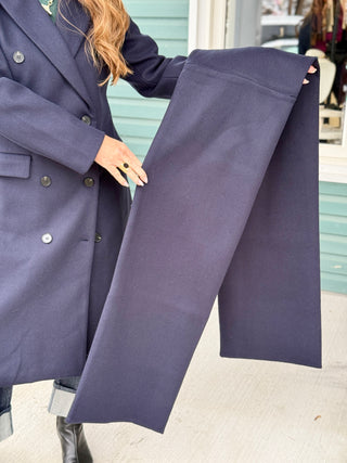 Hilary MacMillan Navy Peacoat with Scarf