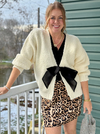 Brunette the Label Evie Leopard Slip Skirt