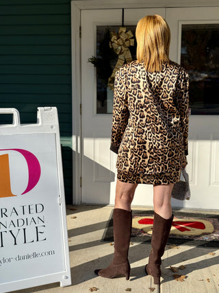 Brunette the Label Evie Leopard Slip Skirt