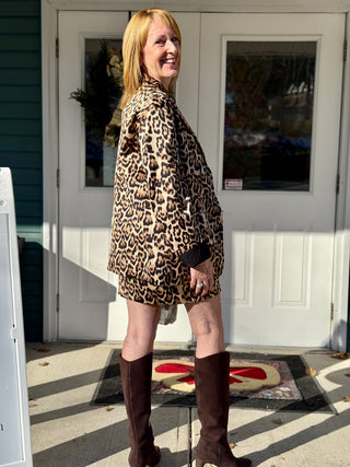 Brunette the Label Evie Leopard Slip Skirt