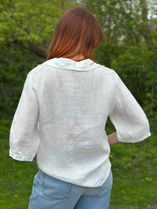 Pistache Linen Pull Over Blouse