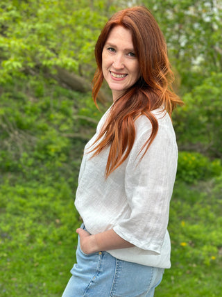 Pistache Linen Pull Over Blouse