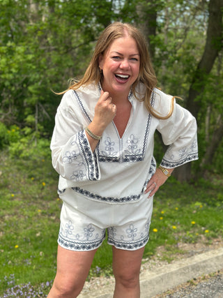 Astrid Embroidered Peace Blouse