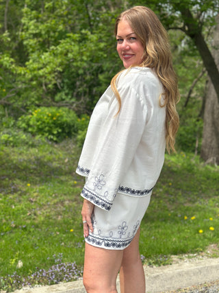 Astrid Embroidered Peace Blouse
