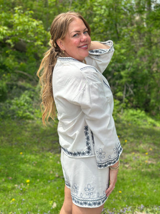 Astrid Embroidered Peace Blouse