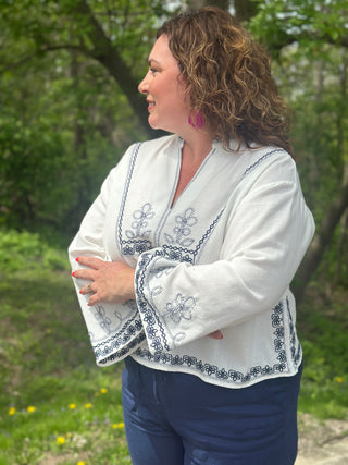 Astrid Embroidered Peace Blouse