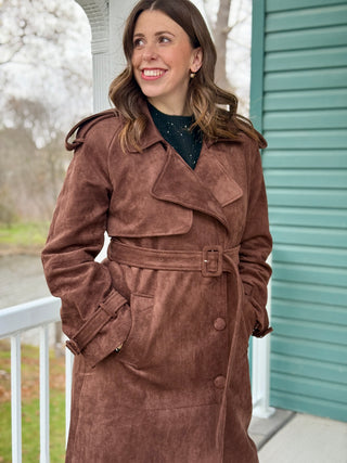 Hilary MacMillan Brown Suede Trench