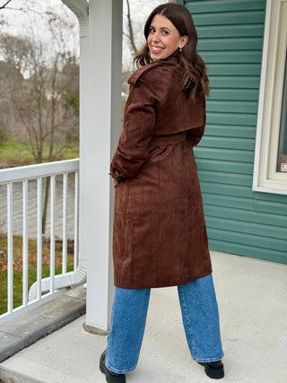 Hilary MacMillan Brown Suede Trench