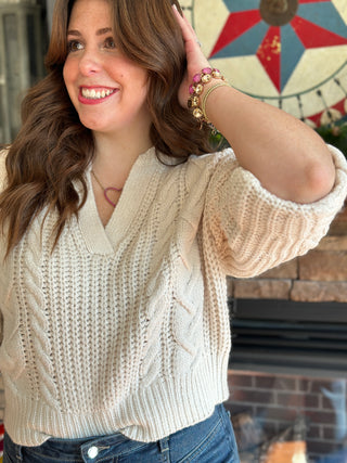 Sloane Pullover in Cream