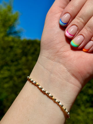 14kt Gold Filled & Glass Bracelet in Neutral