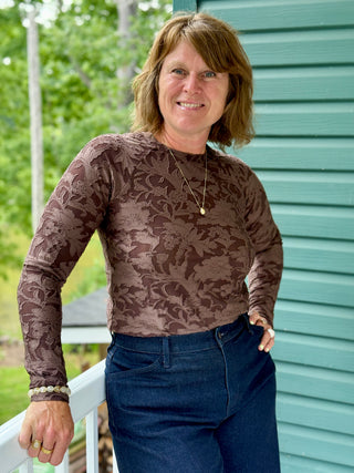 Splendid Cecelia Floral Long Sleeve Tee in Java